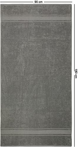 TOWELBAY 2 X Super Jumbo Large Bath Sheets 100% Egyptian Cotton Big Towels Bargain (Charcoal Grey, Cotton), 90 x 180 cm