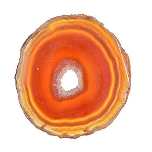 Tranche D'agate Pierre de Cristal Dessous de Verre en Pierre Coasters pour Boissons Décoration 80-100mm, rouge, 80-100mm