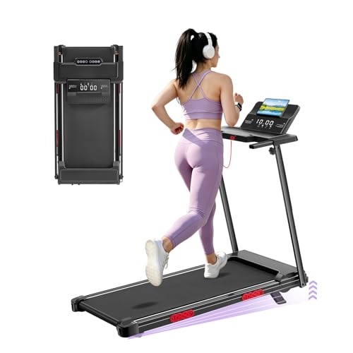 Image of Compact Walking Pad Treadmill with Handle Bar and Incline for Home, 2026 Upgrade Portable Walking Treadmill with Handles, 3.0HP Walking Pad for Exercising, 0.6-7.6MPH, 350LBS