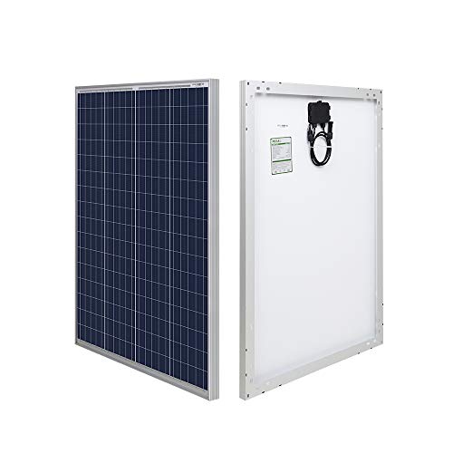 HQST 100 Watt 12 Volt Polycrystalline Solar Panel with MC4 Connectors High Efficiency Module PV Power for Battery Charging Boat, Caravan, RV and Any Other Off Grid Applications