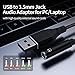 ASKUBSKU USB to 3.5mm Jack Audio Adapter, External Stereo Sound Card Built-in Chip USB to Headphone Aux Converter Male USBA to Audio Jack TRRS 4-Pole for Headset Microphone PC Laptop [5.11inch]