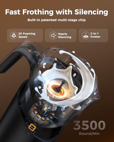 image for Milk Frother and Steamer, COLDFILL 8-in-1 Electric Frother for Coffee,
