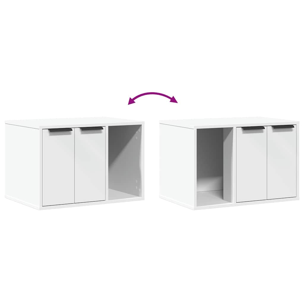Genérico Mueble arenero para Gatos Madera ingeniería Blanco 60x40x40 cm,Producto para Mascotas y Animales,Productos para Mascotas,Productos para Gatos,Mobiliario para Gatos,857724