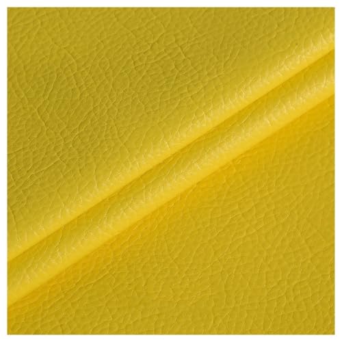 Similicuir au mètre imperméable jaune à grain litchi 138cm pour rénovation de canapé
