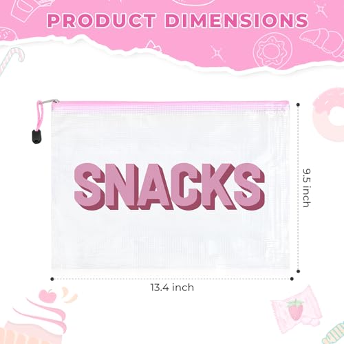 6PCS Snack Bag for Travel Clear Zipper SnackPouch Waterproof Makeup Cosmetic Bags for Women Girls Clear Pouch for Essentials3