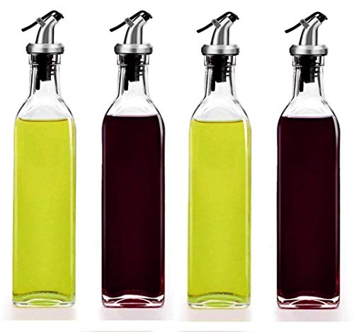 Image of Glass Olive Oil Vinegar Dispenser Gravy Boat Kitchen Oil Bottle Stainless Steel Leak-Proof Soy Sauce Vinegar Storage, Oil Bottle, Oil Dispenser, Oil Dispenser for Kitchen, 550ml (6)