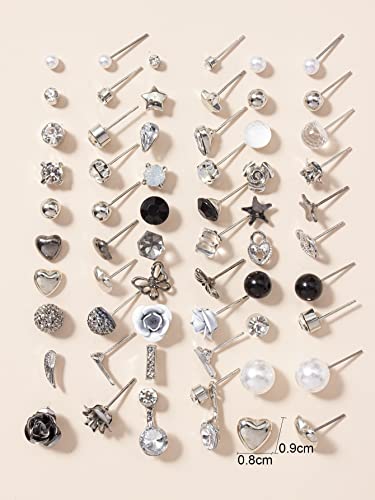 Image of Shining Diva Fashion 30 Pairs Combo Set Stylish Crystal Pearl Earrings for Women and Girls