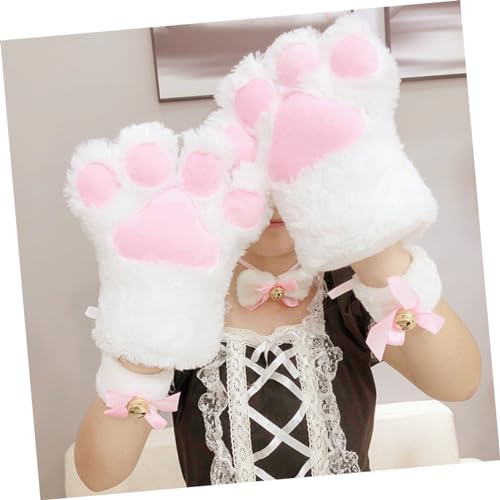 FRCOLOR Adorable Plush Cat Claw Gloves for Cosplay Soft Furry Design Suitable for Kids and Adults for Costume Parties and Themed Events3