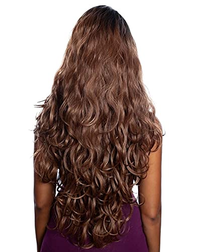 Mane Concept Brown Sugar Human Hair Mix Invisible Whole Lace Wig - BSI406 OLEANDER (BUG)
