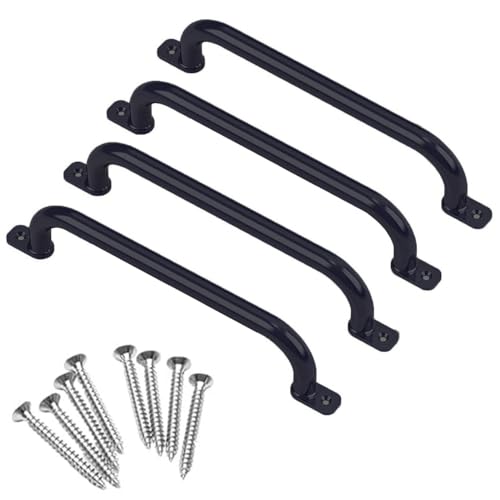 Image of 48cm Long Metal Playground Safety Handle Monkey Bars for Kids Backyard (Pack of 4), Jungle Gym for Indoor Outdoor Playground Playset Handle Accessories for Playhouse, Black