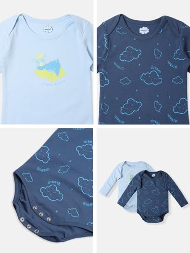 Image of Nautinati Baby Girls 100% Cotton Graphic Printed Bodysuits /Onsies (Value Pack) | Age 0-2 Years
