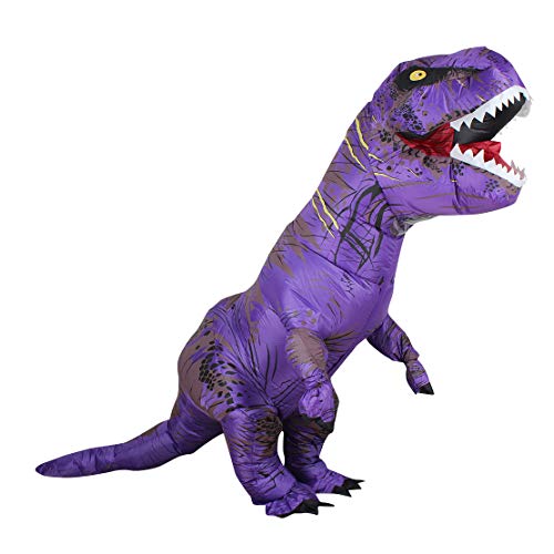Zi Xi & Zi Qi T-Rex aufblasbare Dinosaurier-Maskottchen-Partei-Kostüm-Abendkleid Cosplay Outfit Adult (Lila)