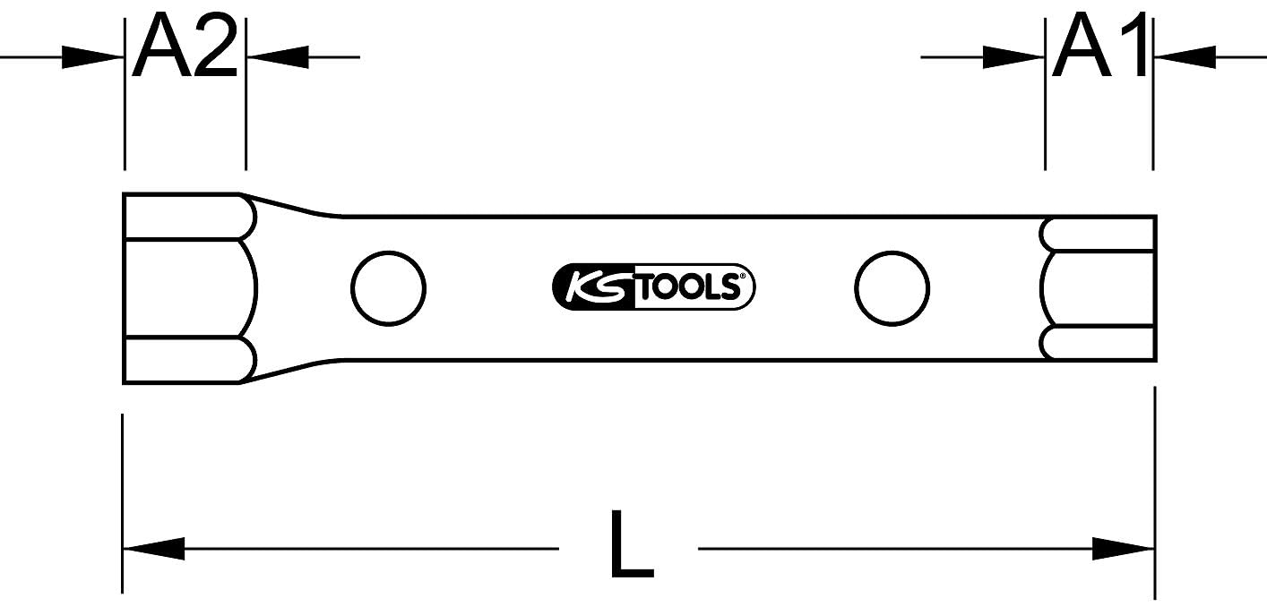 KS TOOLS 518.0884 Clé à tube droite, 36 x 41 mm, Chromé Satiné