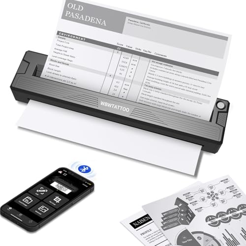 WBWTATTOO Portable Printers Wireless for Travel,Upgraded Travel...