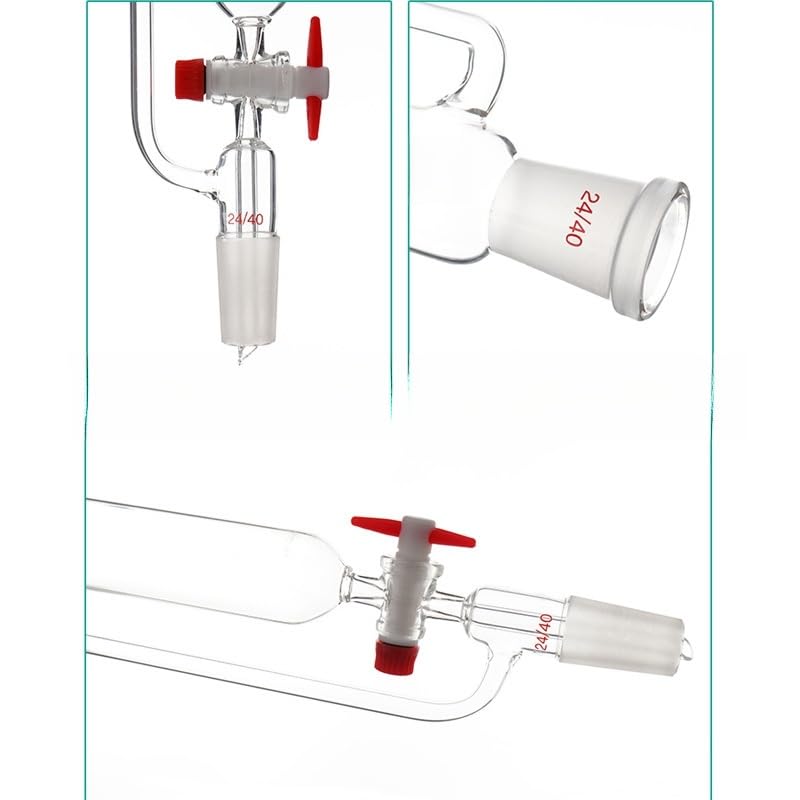 Embudo de vidrio de laboratorio de presión constante de 10 ml a 1000 ml con tapón de PTFE - Embudo de separación cilíndrico de goteo for uso en laboratorio(500ml 24x24)
