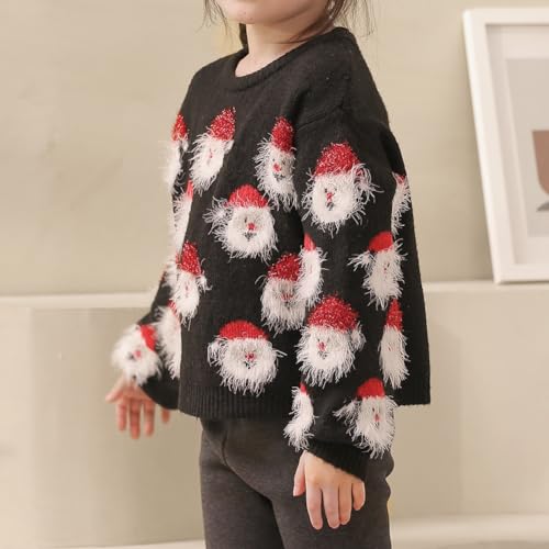 Image of Christmas Sweater for Women, Cute Long Sleeve Crew Neck Santa Claus Knitted Sweater Ugly Christmas Sweater Pullover Top