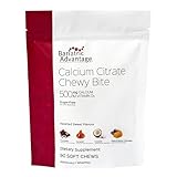 Bariatric Advantage Calcium Citrate Chewy Bites 500 mg - Highly Absorbable & Digestible - Vitamin D3 - Easily Chewable Calcium Supplement - Assorted Sweet Flavor - 90 Count