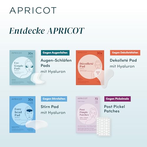 APRICOT 2x Hyaluron Augenpads aus medizinischem Silikon mit niedermolekularem Hyaluron - Bis zu 30x Wiederverwendbar, Dermatologisch Bestätigt, Vegan & Tierversuchsfrei - Augenpads gegen Augenringe