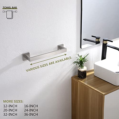 Image of KOKOSIRI 12-Inch Single Towel Bar, Bathroom Kitchen Towel Holder, Wall Mounted SUS304 Stainless Steel Towel Rack, Brushed Nickel, B4003BR-L12