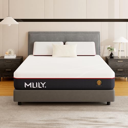 MLILY Full Size Memory Foam Mattress, 10 Inch Medium Support Mattress in A Box, Manchester United, Cool Sleep & Pressure Relief, Made in The USA of US Foam and Global Materials, CertiPUR-US Certified