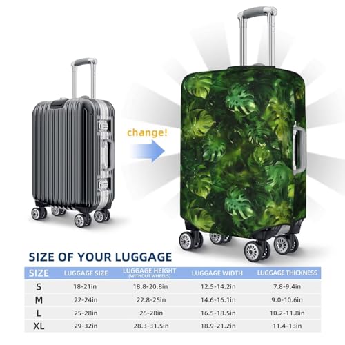 Green Leaf Travel Luggage Cover Travel Suitcase Protective Cover for Trunk Case Elastic Baggage Suitcase Covers Monstera Leaves 18''-32'' Suitcase Cover3