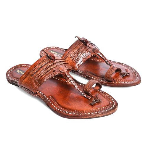 Image of Kolhapuri Chappal for Men|Kolhapuri Slippers for Men|Kolhapuri Shoes for Men|Leather Slippers for Men|Wedding Slippers for Men-A1