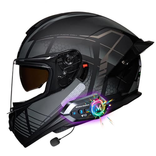 Casco integral de motocicleta con bluetooth que soluciona la fatiga visual y falta de conexión