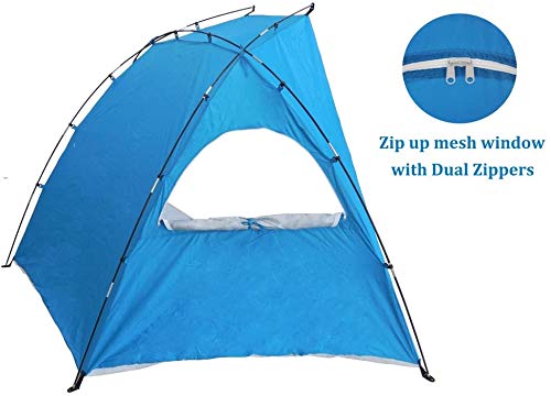 Easy Set Up Portable Sun Shelter Beach Tent Camping Shelter, 9Ft Large Tent For Family, Uv Protection,Blue #TOP6