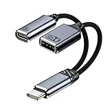 Port USB-A 2.0 pour données stables : Cet Adaptateur USB C OTG 2 en 1 Type C vers USB A avec PD 100 W Charge Rapide et Port USB A 2.0 480Mbps Cable OTG Splitter pour Téléphone Ordinateurs Tablettes PC TV Imprimante Jeu offre un débit de transfert jusqu’à 480 Mbps. Il permet de connecter clé USB, souris, clavier ou manette avec une liaison stable sur appareils USB 2.0 compatibles