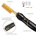 NICEMOVIC Ceramic Heating Hair Straightener Comb - Hot Pressing Brush for Natural Black Hair, Beard Wigs, and Curling (Gold)