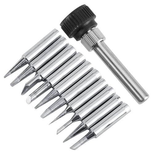 Image of Generic 0B Sol Solder N Tips 900MT Soldering Station Tool 10 T These Soldering Tips Are Suitable for 936, 937, 93 Ips 1 Retaining Sleeve (10pcs soldering iron tip + soldering