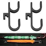 Aisikoo 2x Auto Regenschirm Haken, Universal Schirmhalter Auto Kofferraum, Robuster Regenschirmhalter Clip, Praktische Befestigung für Heckablage, Mehr Ordnung im Fahrzeug, Leichte Montage, Schwarz