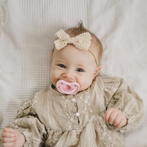 Image of Orthodontic Silicone Pacifiers (Set of 2) - 100% Food-Grade, One-Piece Design, Soft Orthodontic Nipple, Airflow Shield, Multi-Use Pacifier for 0+ Months - Ballerina /Mauve - Mila & Lulu