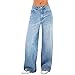 Produktbild Sawmew Damen High Waist Jeans Y2K E-Girl Frauen Jeanshosen Gradient Baggy Jeans Vintage Wide Leg Jeans Schlaghose 90er Jahre Ästhetische Koreanische Hose Harajuku Baggy Stretch Hose Lange Cargo Pants