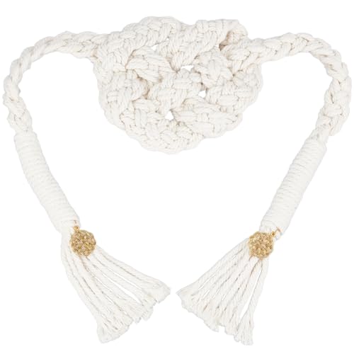 Olycraft Wedding Lasso and Handfasting Cord with Pendant - Traditional Celtic 190cm Beige Love Knot Handmade Cotton