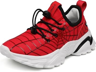 BRONAX Little Boy Tennis Shoes – Comfortable Lightweight Red Sneakers for Kids