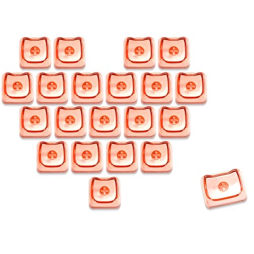 GMKWTL XVX Blank Transparent Keycaps, Sweet Heart PC Custom Keycap Set, Backlit Pink Candy Keyboard Keycaps Mao Profile for MX Switches Mechanical Keyboard (21pcs)