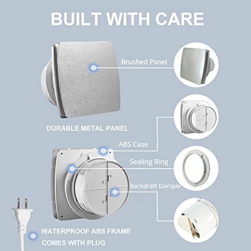 Myghko Exhaust Fan, Ultra Silent Kitchen Bathroom Exhaust Fan With Anti-Backflow Check Valve, 6 Inch Window Exhaust Fan Ventilation Fan Ceiling Wall Fan Extractor Blower Household Ventilation Fan #TOP3