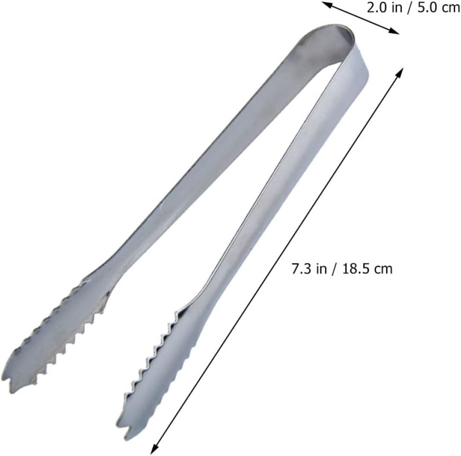 PRETYZOOM 4pcs Stainless Steel Ice Tongs Set Multi-functional Bar Serving Tongs for and Food for Parties and Restaurants Random Color
