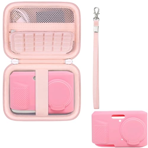 Bolsa para la cámara Kodak FZ45 estuche rígido rosa y funda de silicona