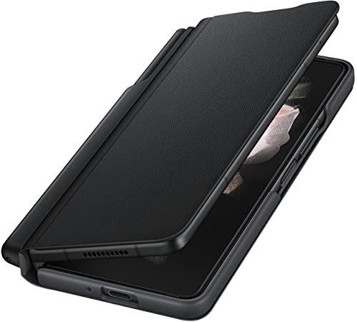 Samsung Flip Cover Smartphone Cover mit Pen EF-FF92P für das Galaxy Z Fold3 5G, Handy-Hülle, extra-dünn, stoßfest, Schutz Case, Schwarz – Ansicht 6