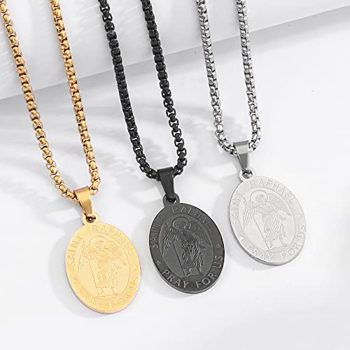 Patron of Saint Necklace, St. Michael/Virgin Mary/Raphael/Jude/Christopher/Benedict/Joseph/Patrick/Francis/Florian/Thomas/Anthony, Stainless Steel 24"4