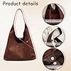 GWAWG Große Wildleder Tote Bag Damen Handtasche Shopper Schultertasche Hobo Bag Vegan Leder Slouchy Beuteltasche Uni Henkeltasche Shoulder Bag für Damen aus veganem Leder #2