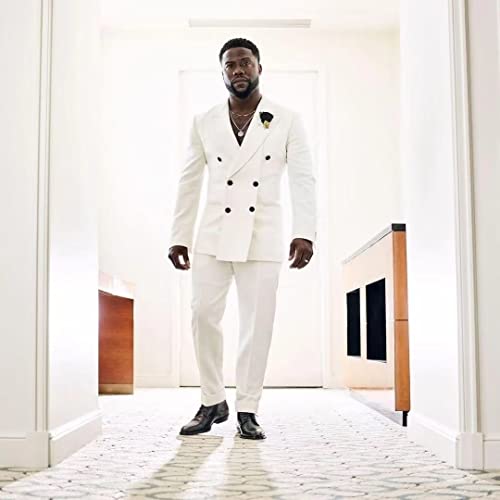 Men's Double Breasted Suit Peak Lapel 2 Pieces Jacket Pants Set for Wedding Party Daily4