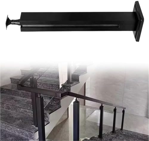 Stainless Steel Square Stair Baluster Posts - 24-48" Indoor Stair Railing Kits for Atrium Dividers, Black & Silver Metal Railing Posts, Durable & Stylish Design