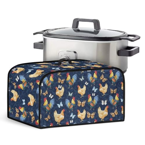 Eheartsgir Chicken Rooster Crock Pots Slow Cookers Cover with Storage