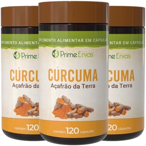 Kit 3x Curcumina Açafrão Da Terra 120 Cápsulas De 500mg