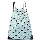 MISS LULU Horse Drawstring Bag,Canvas Schoolgirl String Bag Suitable for Girl Drawstring Sackpack Dr