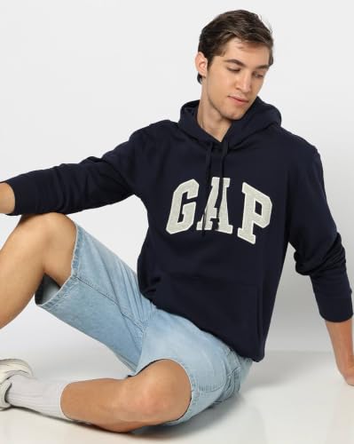 Image of Gap Men Embroidered Relaxed Fit Full Sleeve Hoodie
