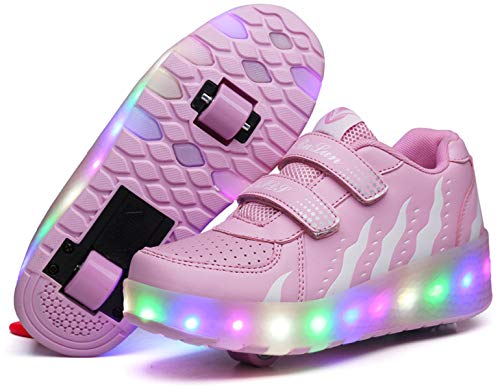 Unisex Kids LED Strips Roller Skates Shoes with Wheels Boys Girls Cross Trainers Technical Luminous Skateboarding Shoes Outdoor Gymnastics Sneakers with USB Charging Unisex Kids LED Strips Roller Skates Shoes with Wheels Boys Girls Cross Trainers Technical Luminous Skateboarding Shoes Outdoor Gymnastics Sneakers with USB Charging